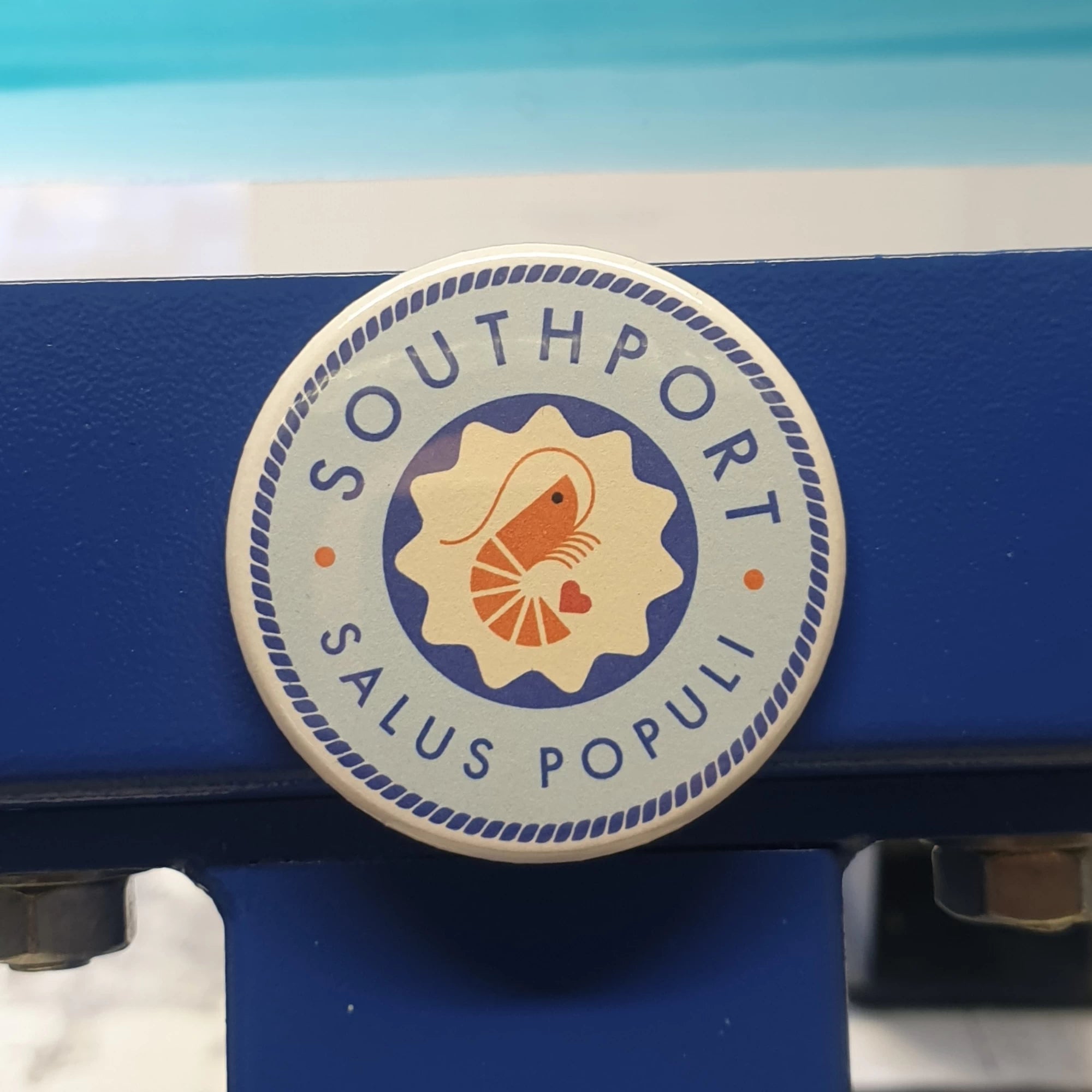 Customised magnet with a business logo, perfect for promotional items.