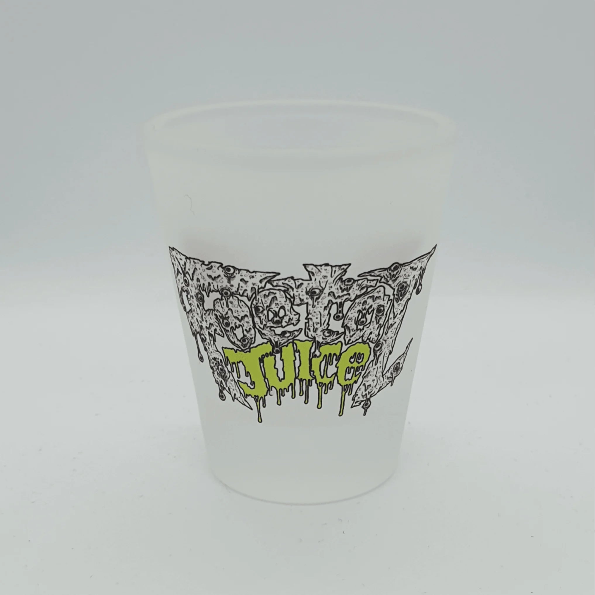 Have a shot when listening to Foetal Juice with these 1.5 oz logo shot glasses.