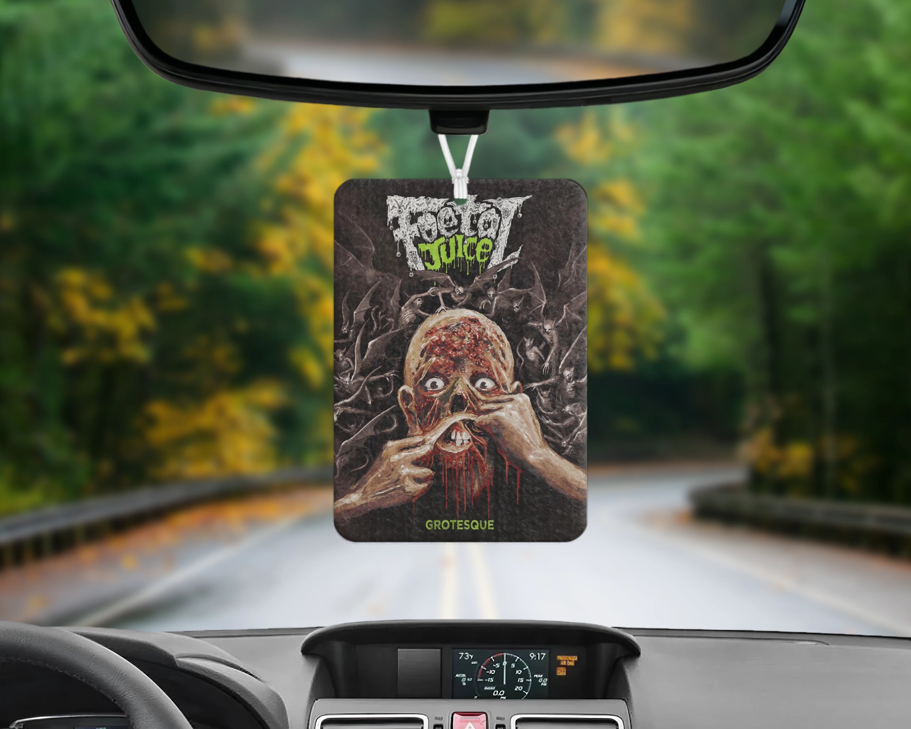 Hang up the official Foetal Juice, 'Grotesque' air freshener in your car, and keep it smelling fresh.