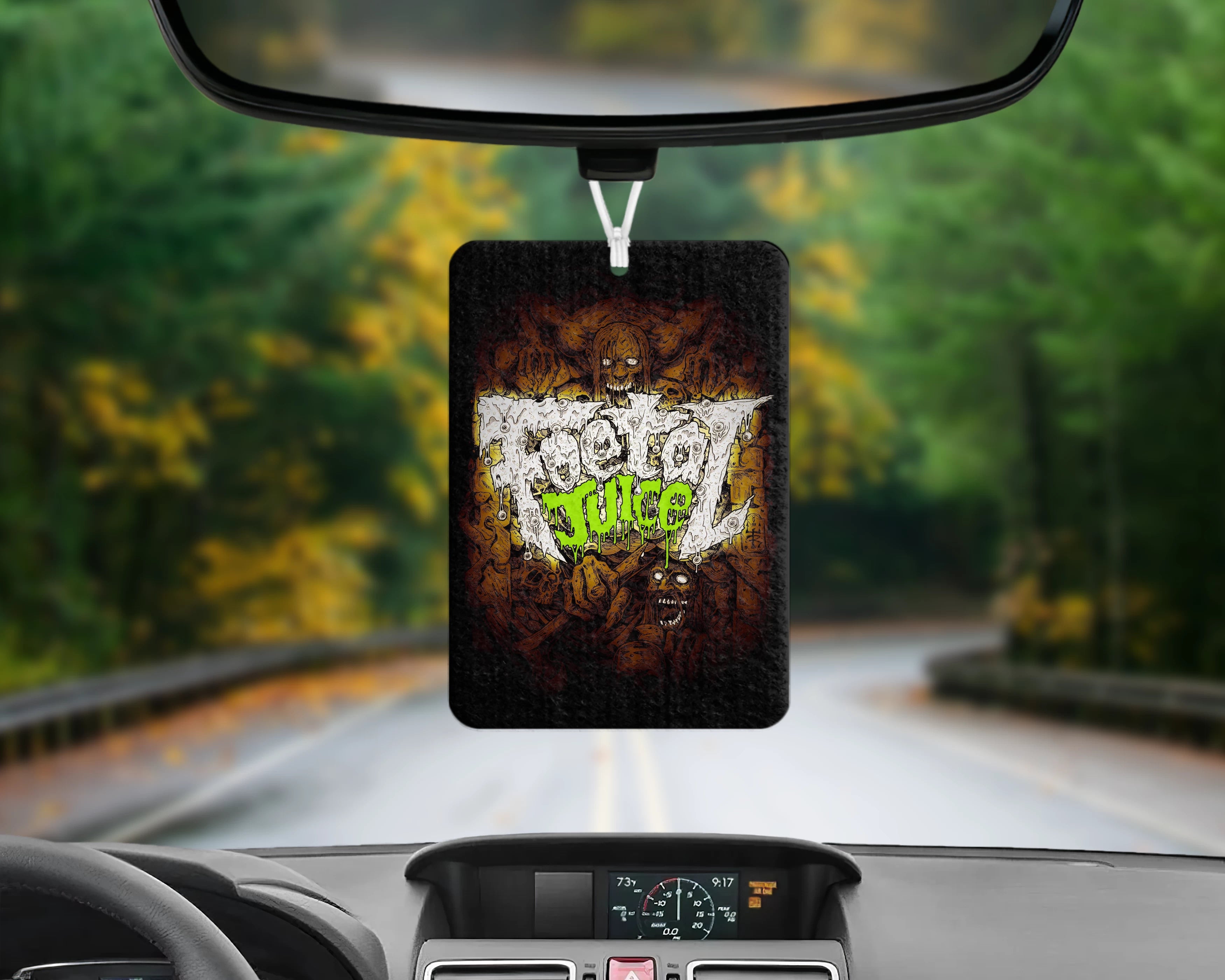 Hang up the official Foetal Juice, 'More Hate More Hell' brown air freshener in your car, and keep it smelling fresh.