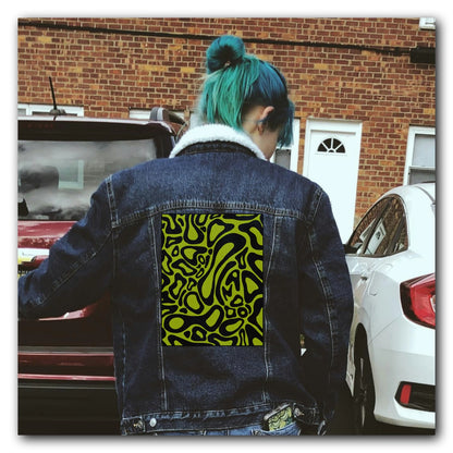 Custom designed back patch on a jacket