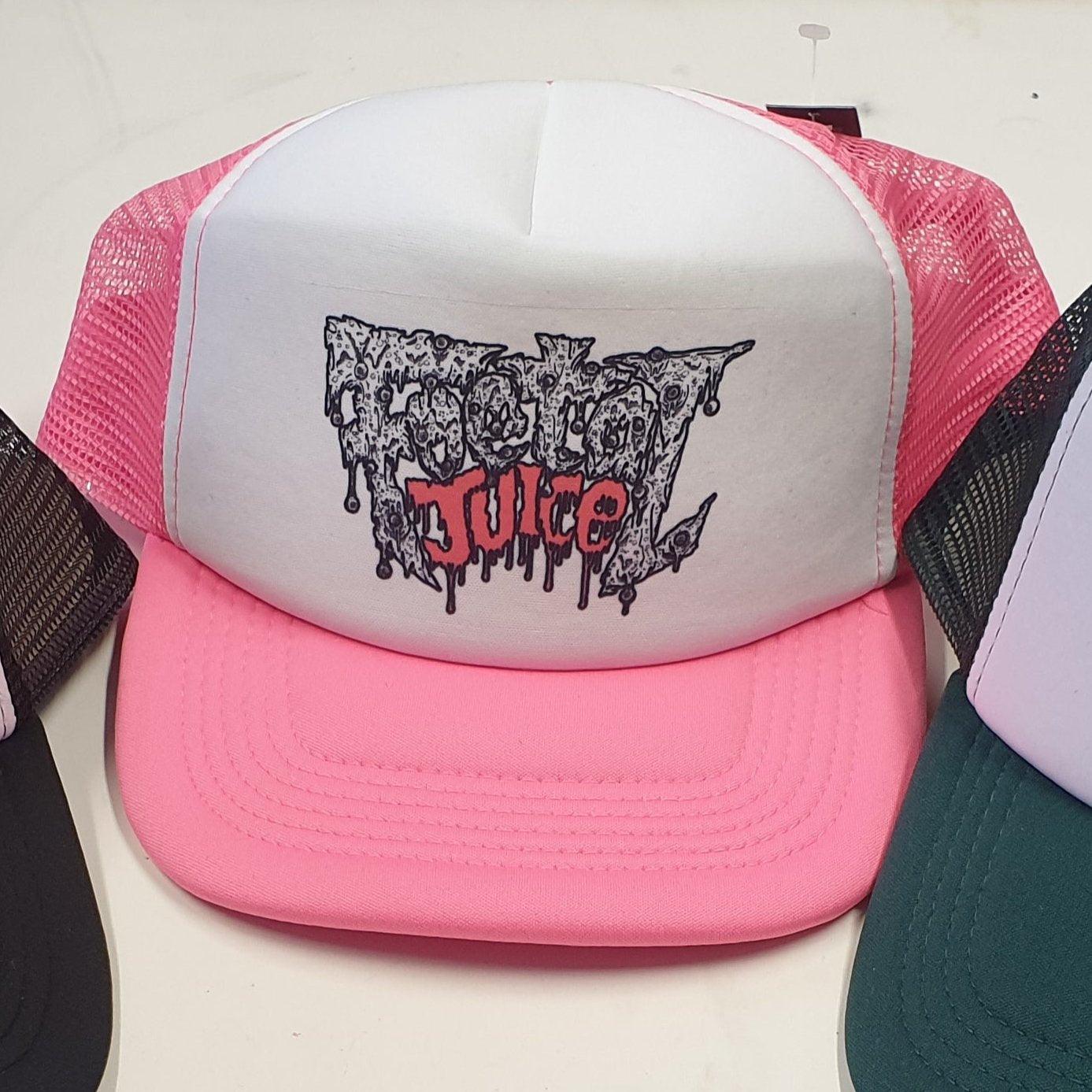 Pink custom printed trucker cap