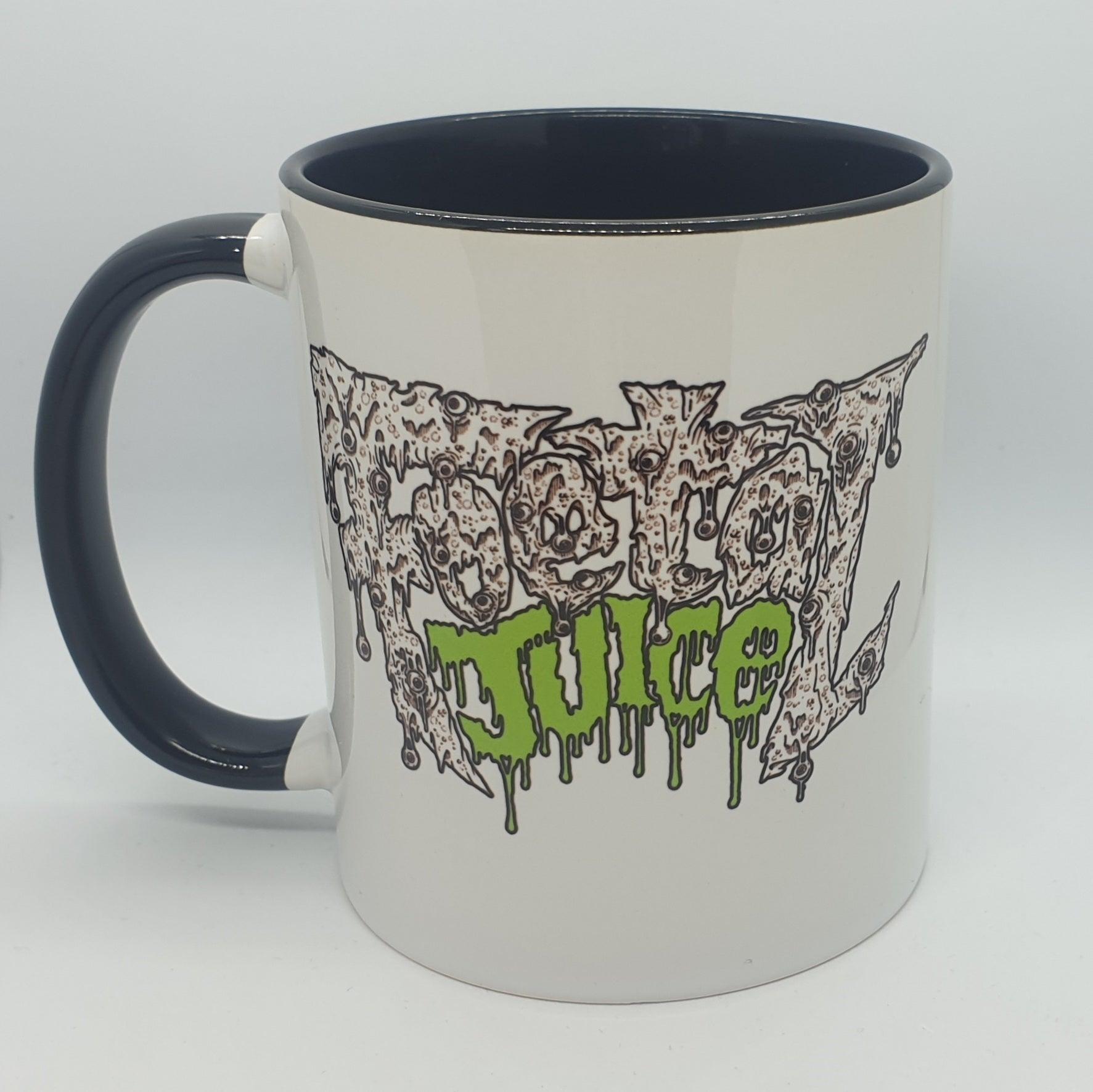 Foetal Juice black and white logo mug