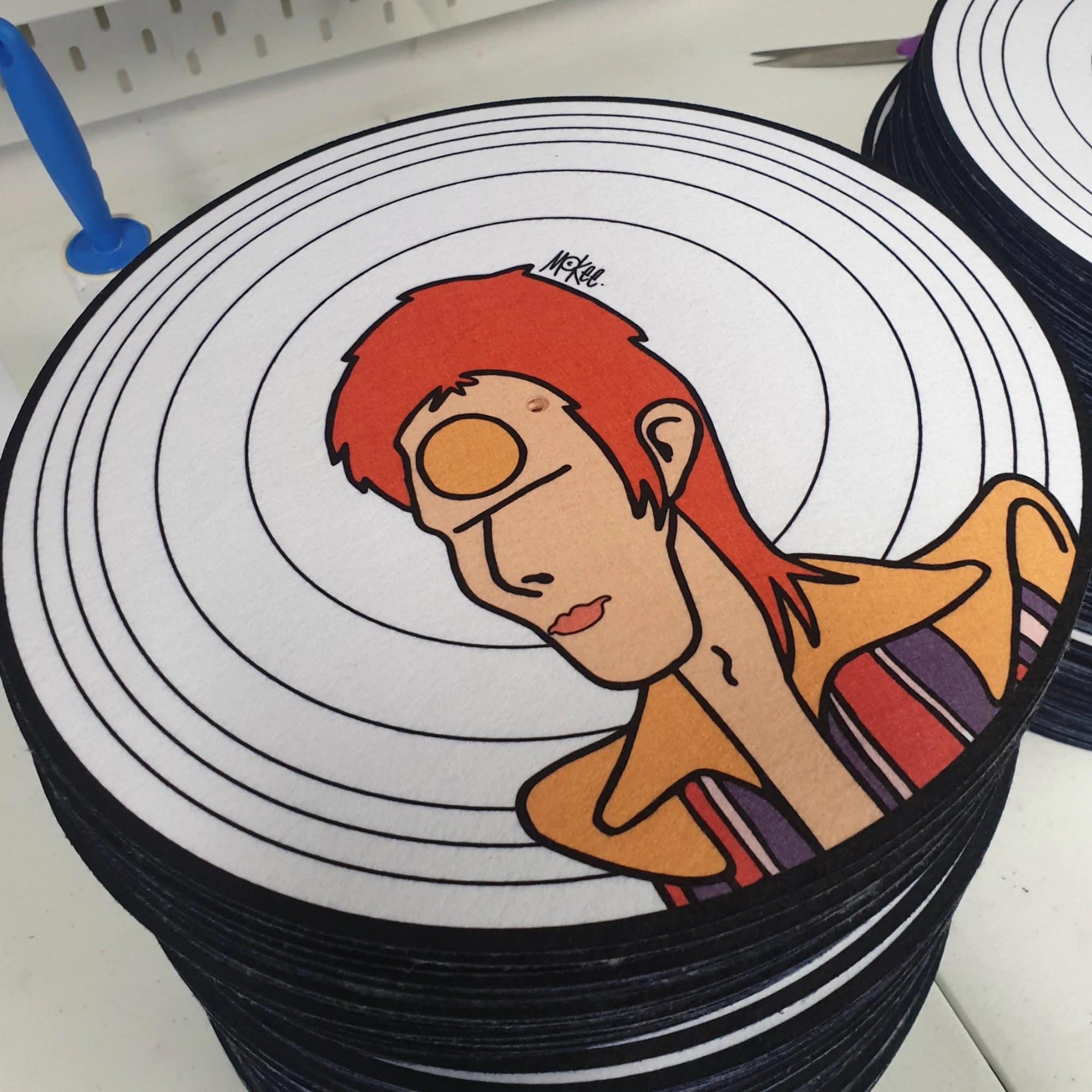 Bowie slipmat with artwork by Pete McKee 