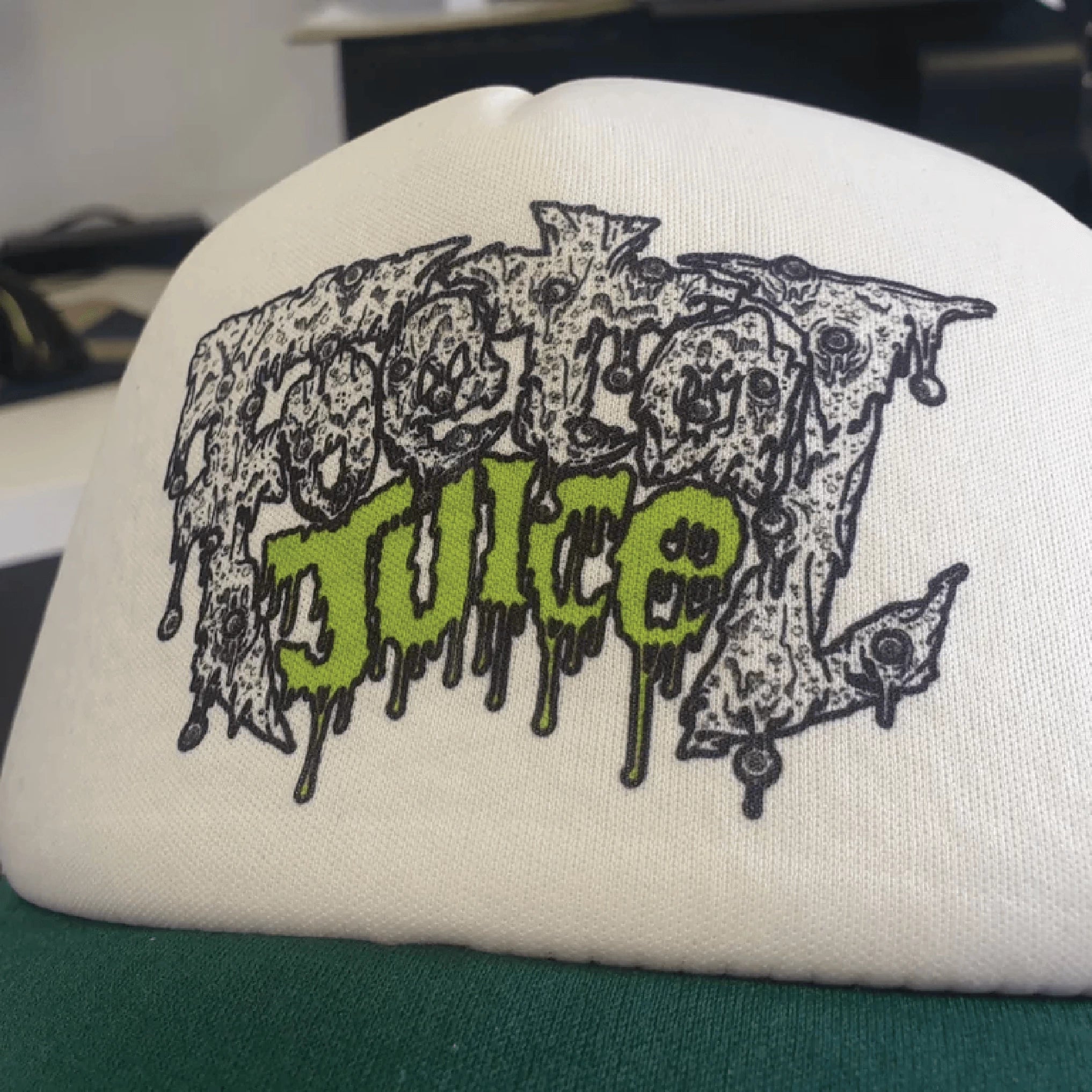 Custom merch trucker cap.