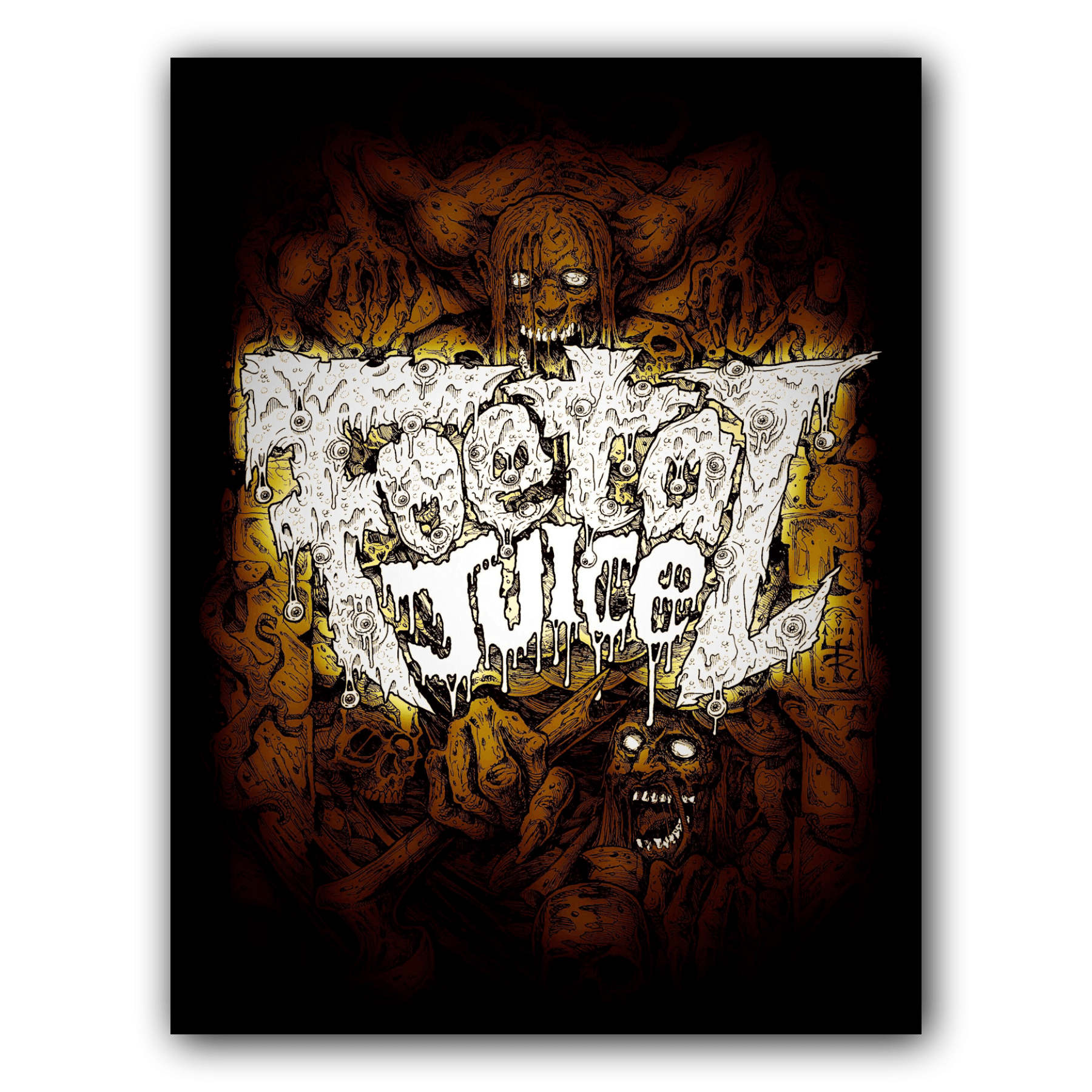 Foetal Juice More Hate More Hell Design - Roberto Toderico - Yellow and brown Design