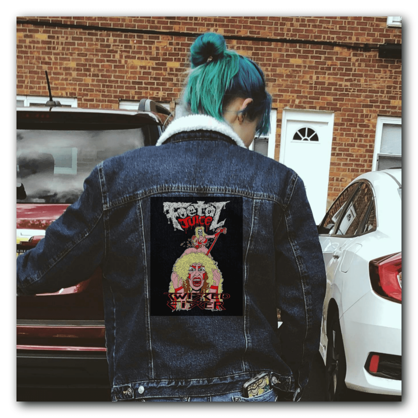 Foetal Juice twisted fister Battle Jacket Back Patch