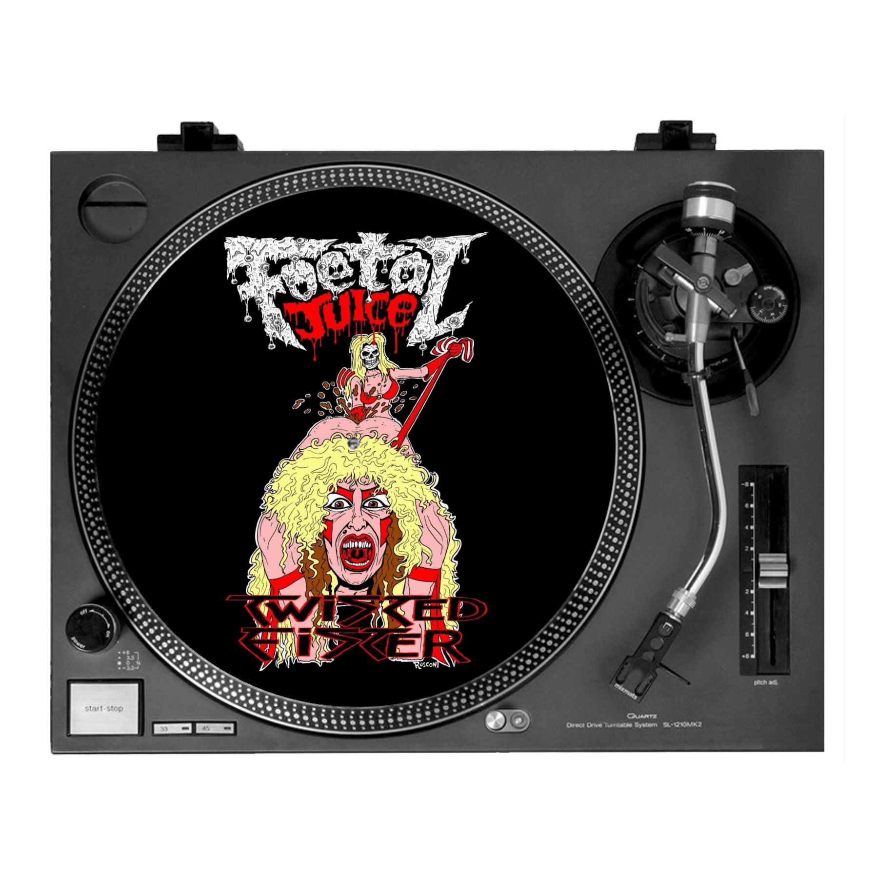 Foetal Juice twisted fister twelve inch turntable slipmat