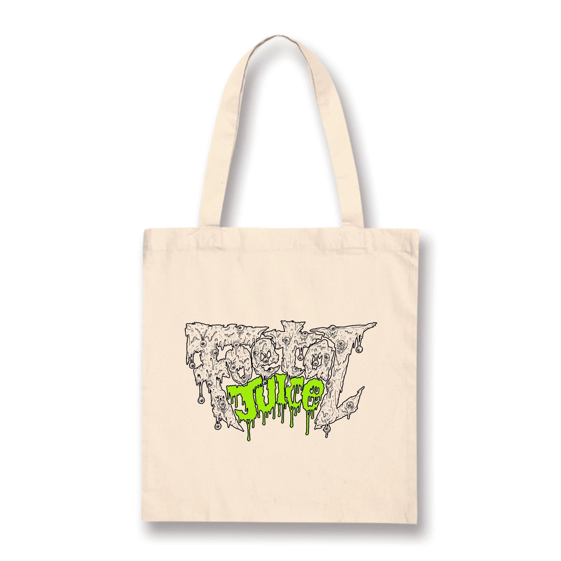 Make this Foetal Juice tote bag with the logo printed on the side your daily shopper.