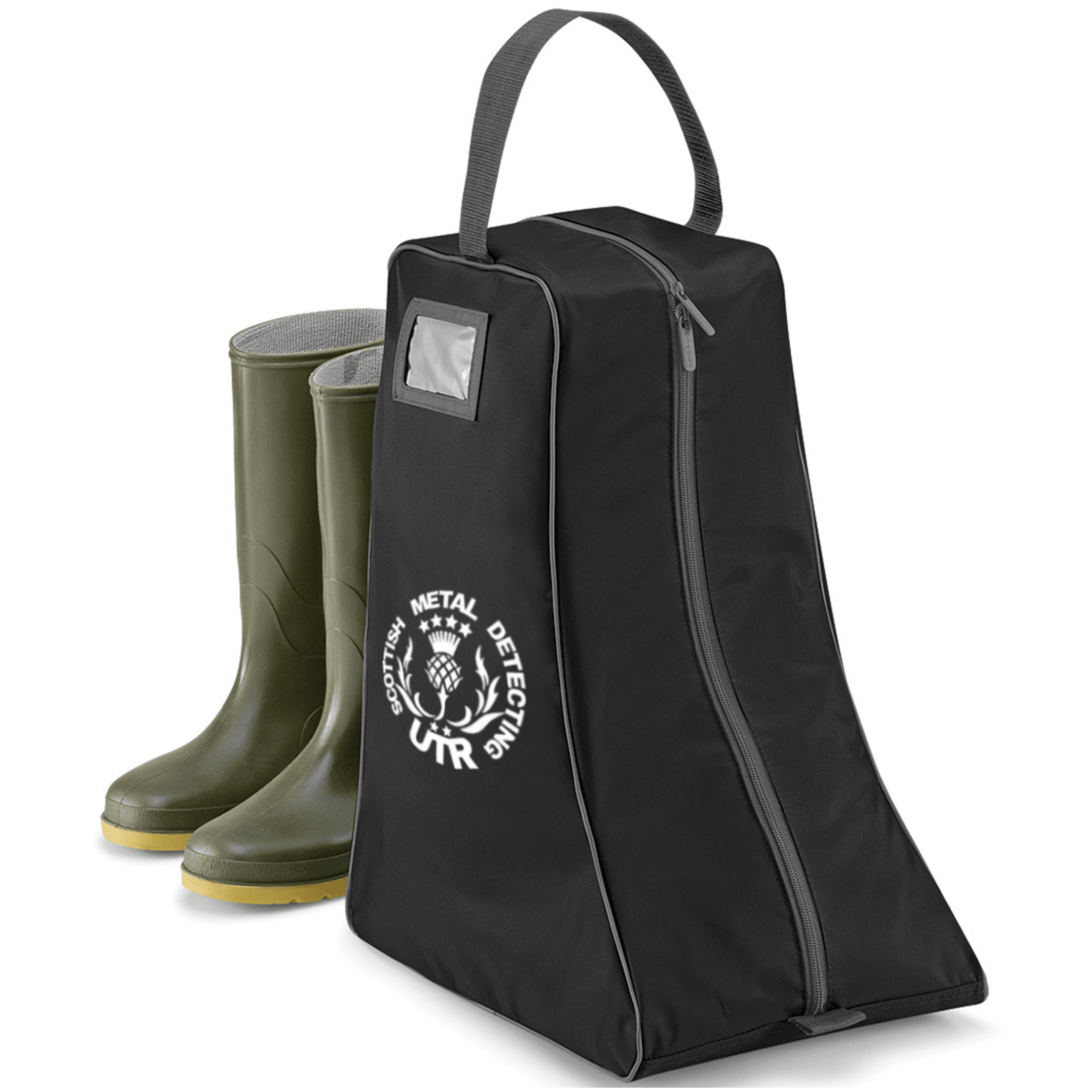 Scottish Metal Detecting UTR Black Boot Bag perfect for welly boots