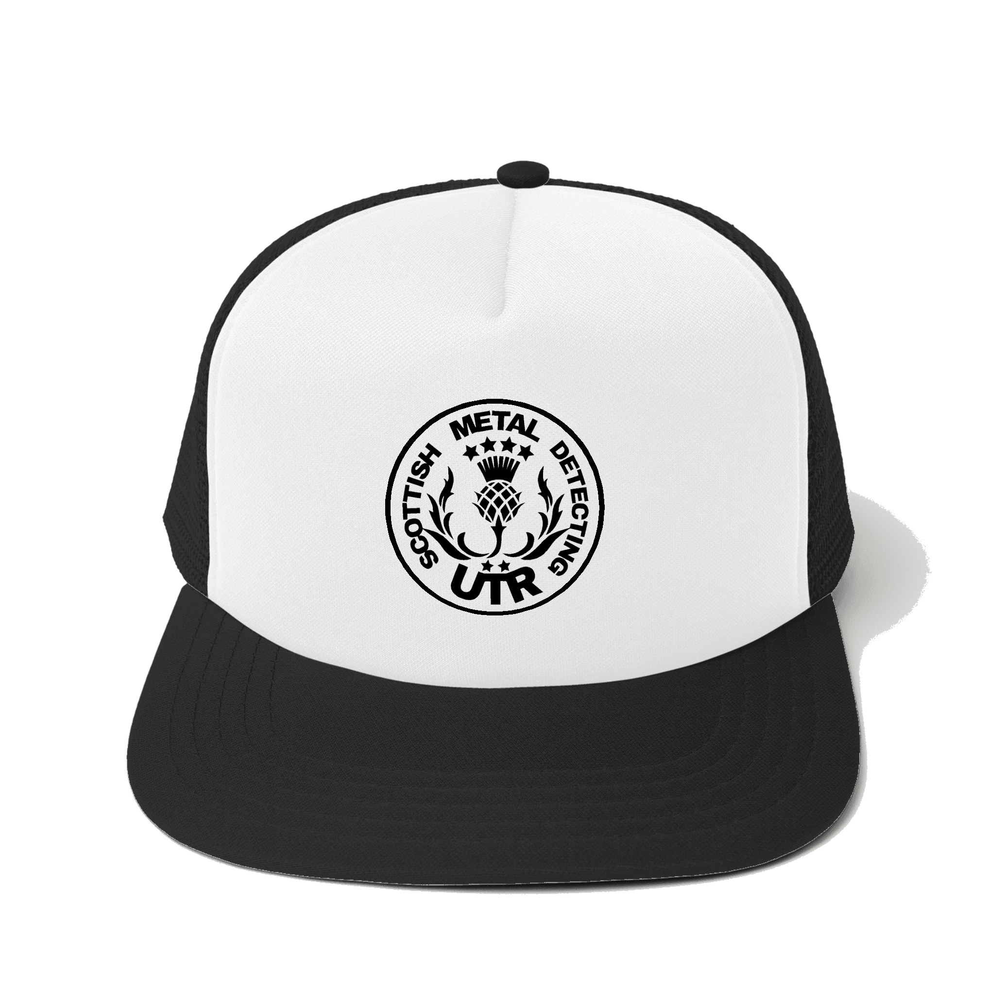 Scottish Metal Detecting UTR Logo Black with White panel Trucker Cap