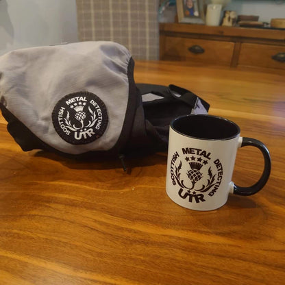 Scottish metal detecting bag, patch and mug