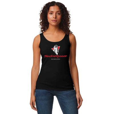 Black Shadowrunner Recordings ladies tank top with logo