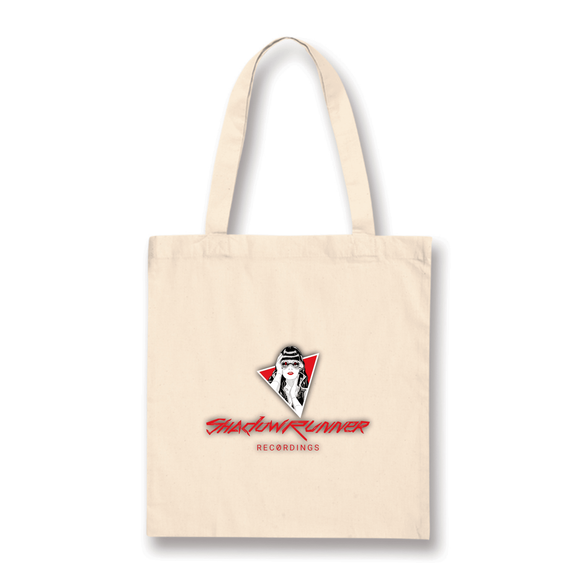 Natural Coloured Shadowrunner Recordings Logo Tote Bag with long handles