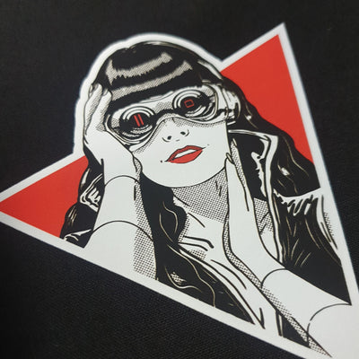 Shadowrunner recordings logo tote bag close up.