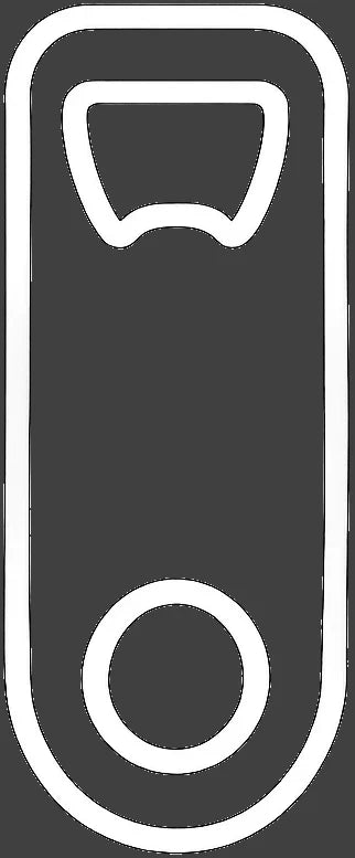 White outline of a custom bar blade on a grey background.