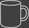 White outline of a custom mug for bands on a grey background.
