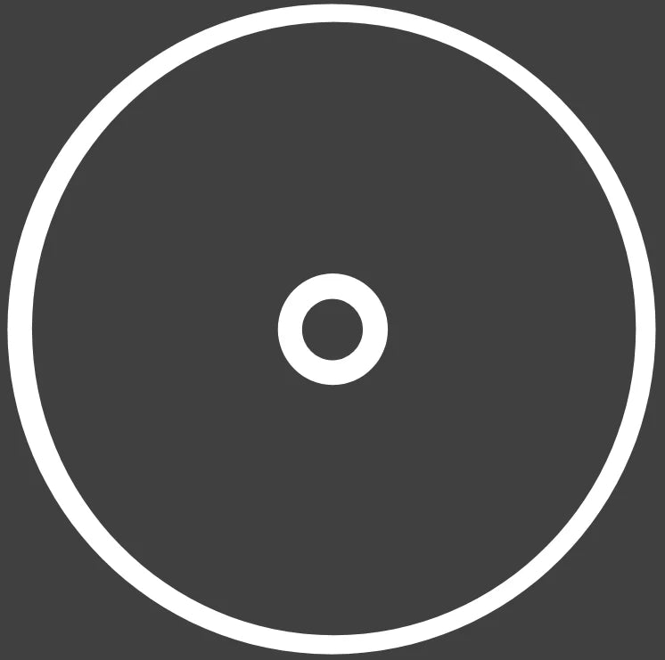 White outline of a custom slipmat for deejays and bands on a grey background.