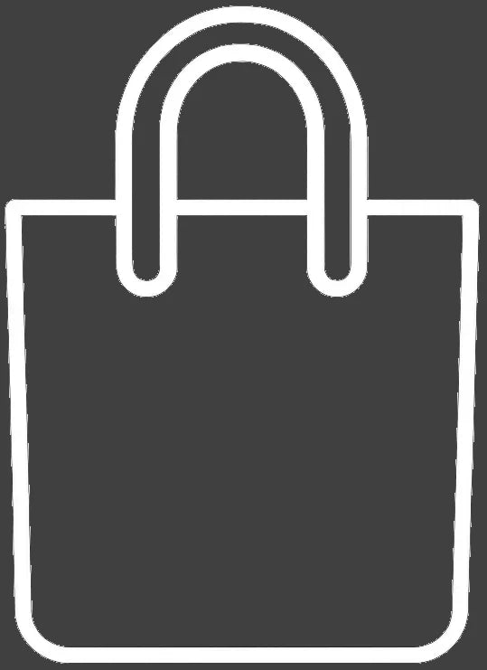 White outline of a custom tote bag on a grey background, for events or band merchandise.